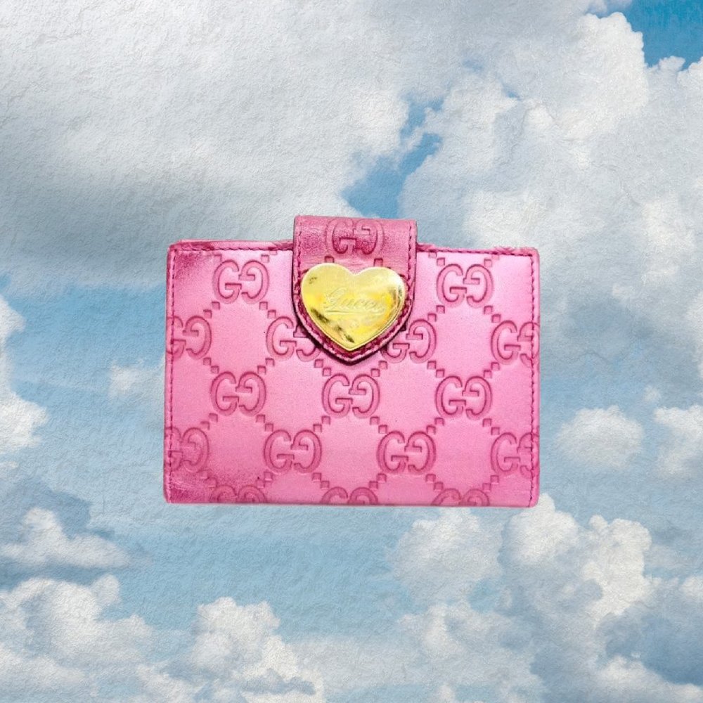 Y2K GUCCI Barbie Pink Heart GG Logo Wallet Card